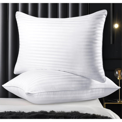 Hotel Collection Bed Pillows for Sleeping, Bed Pillows Queen Size Set Of 2,Gusseted Pillow for Back, Stomach or Side Sleepers