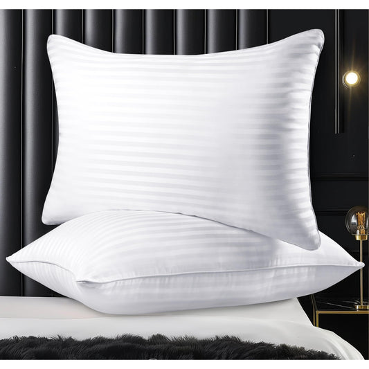 Hotel Collection Bed Pillows for Sleeping, Bed Pillows Queen Size Set Of 2,Gusseted Pillow for Back, Stomach or Side Sleepers